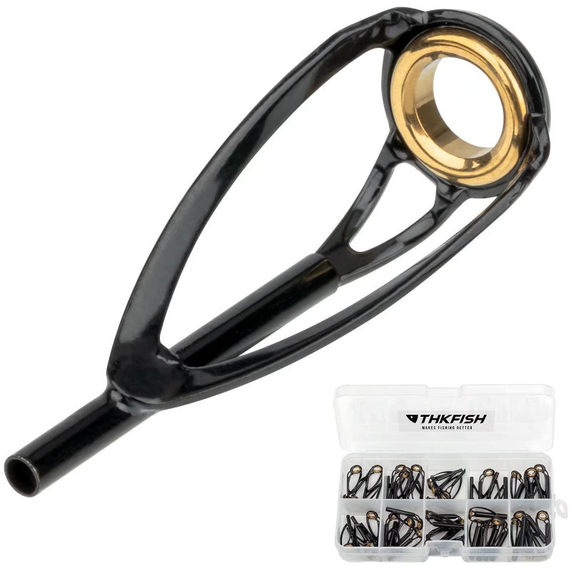 THKFISH طقم إصلاح قضيب THKFISH - طقم استبدال أطراف صنارة الصيد 50 قطعة مع صندوق - 10 مقاسات - Image 1